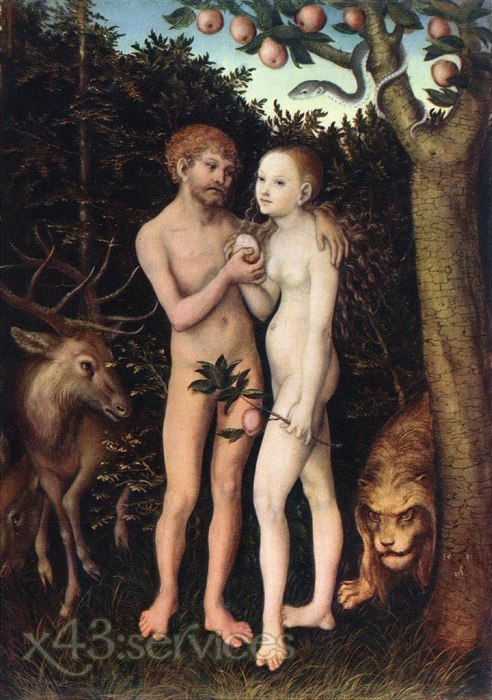Lucas Cranach d Ae - Adam und Eva - Adam and Eve 2